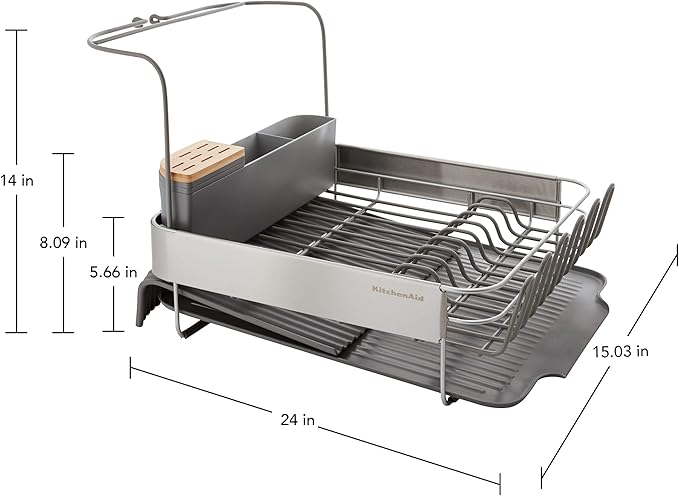 KitchenAid Compact to Full Size Expandable, Rust Resistant Satin Coated Dish - Image 3