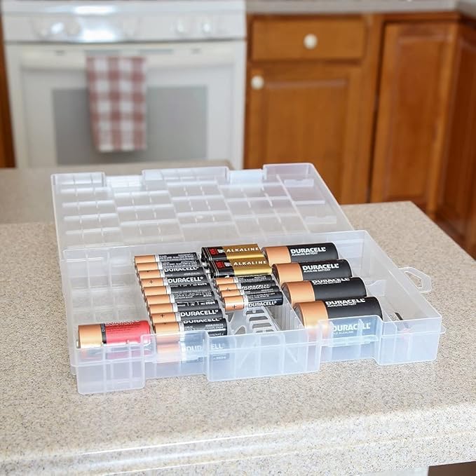 Heyiarbeit Battery Storage Box Battery Storage Case Transparent Holder - Image 7