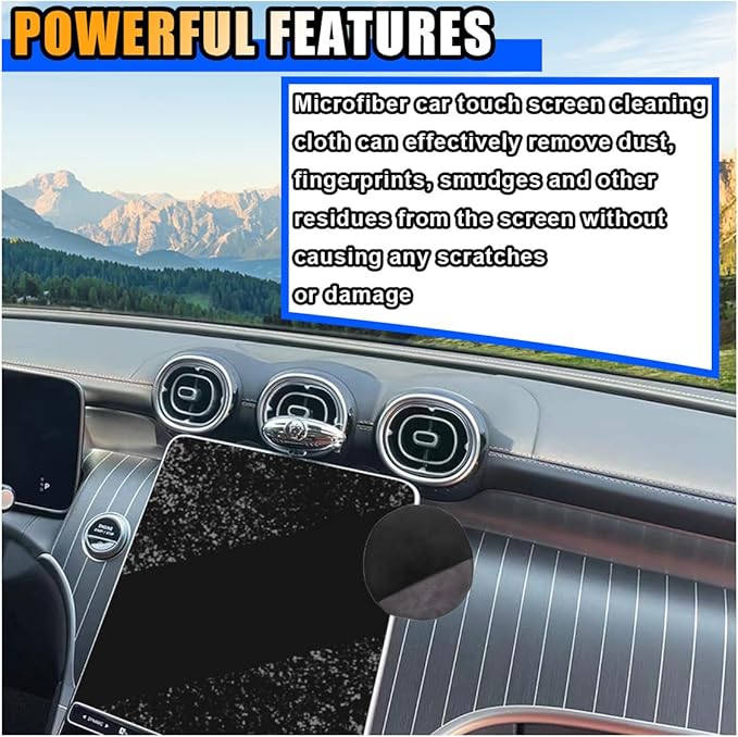 Round Car Touch Screen Cleaner Cloth, Microfiber Cleaning Pad Car Cleaning Wipes - Image 3