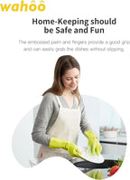 wahoo 3 Pairs Skin-Friendly Cleaning Gloves, Cotton Flocked Lined Dishwashing - Image 4