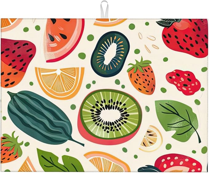 Fruits Painting Dish Drying Mats by Unknown
