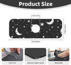 Faucet Draining Mat For Kitchen Sink, Moons Stars White Diatom Mud Absorbent - Image 2