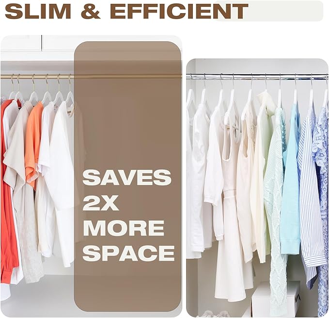 50 Pack White Velvet Hangers, Non Slip, Heavy-Duty, Space Saving, - Image 7