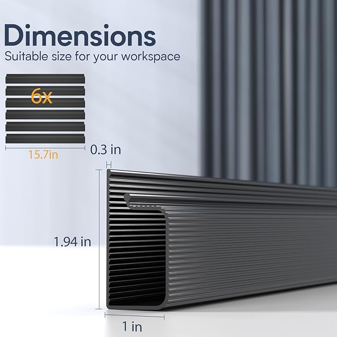 Delamu 6 Pack Safe & Tidy Black Cable Management Solution - Image 7