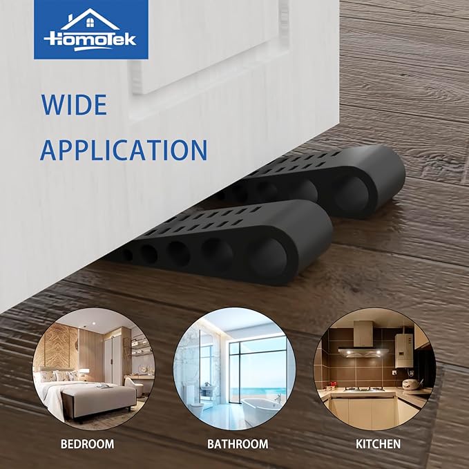 HOMOTEK 10 Pack Wedge Rubber Door Stops Door Chucks Stoppers Wall Protector - Image 6