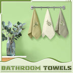 Eucalyptus Leaves Hand Towels Farmhouse Green Bathroom Decor 14x29 Inch - Image 5