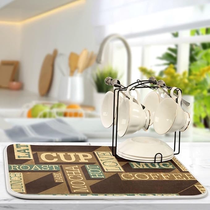 Super Absorbent Dish Drying Mat, Microfiber Fast-Drying Dish Mat, Kitchen Dish - Image 5