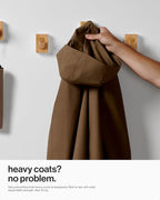 LARHN Wooden Wall Hooks, Wall Mounted Coat Hooks - Image 3