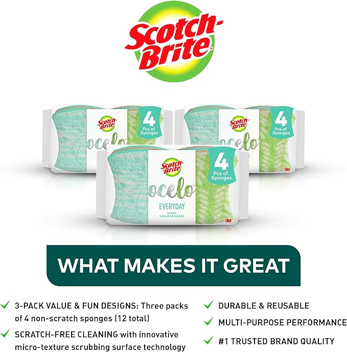 Scotch-Brite ocelo Non-Scratch Scrub Sponges, Scratch-Free - Image 3