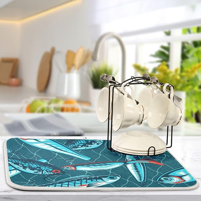 Fishing Artificial Baits Dish Drying Mat Super Absorbent Drying Mat Large - Image 5