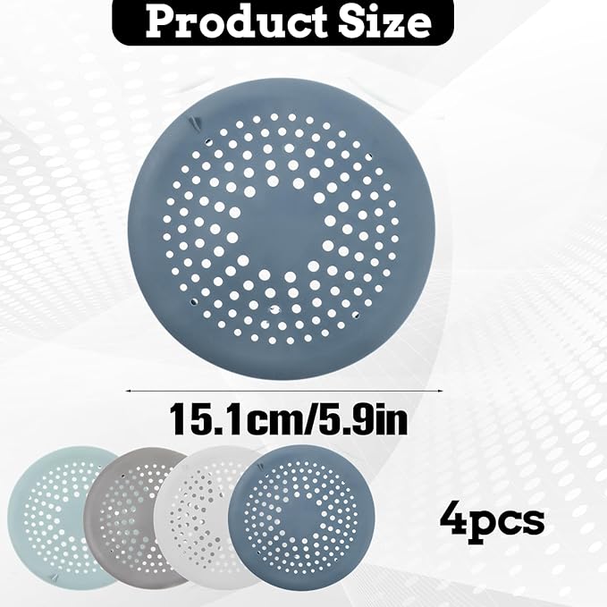4 Packs Round Hair Drain Catcher, Drain Cover - Image 2