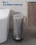 Garvee 2.6 gal / 10 L Stainless Steel Bathroom Trash Can - Image 2