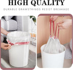 8 Gallon Plastic Trash Bags 330 Count White Drawstring Thick Garbage Bags - Image 5