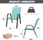 Patio Chairs Set of 6, Stackable Outdoor Dining Chairs for All Weather Textilene Fabric & Metal Frame, Outdoor Chairs Set for Backyard Deck Garden - Image 8