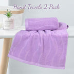 2-Piece Cotton Hand Towels Lavender, Ultra Soft and Highly Absorbent Towels - Image 2