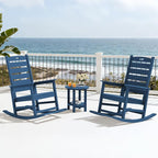 SERWALL Outdoor Rocking Chair Set of 4, Oversized HDPE Patio Rocking Chair with Footrest for Adults, All Weather Porch Rocker for Deck Patio Balcony, Navy - Image 10