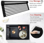 MERRYBOX Roll Up Over The Sink Dish Drying Rack Silicone Wrapped Foldable - Image 3