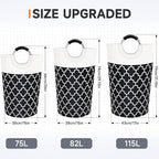 Large Laundry Hampe Basket Washing Bin Clothes Bag Collapsible Tall - Image 2