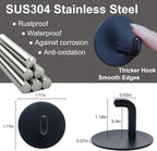 Adhesive Towel Hooks for Bathroom, 15LB Strong Hanger Stick on Wall and Door No - Image 4