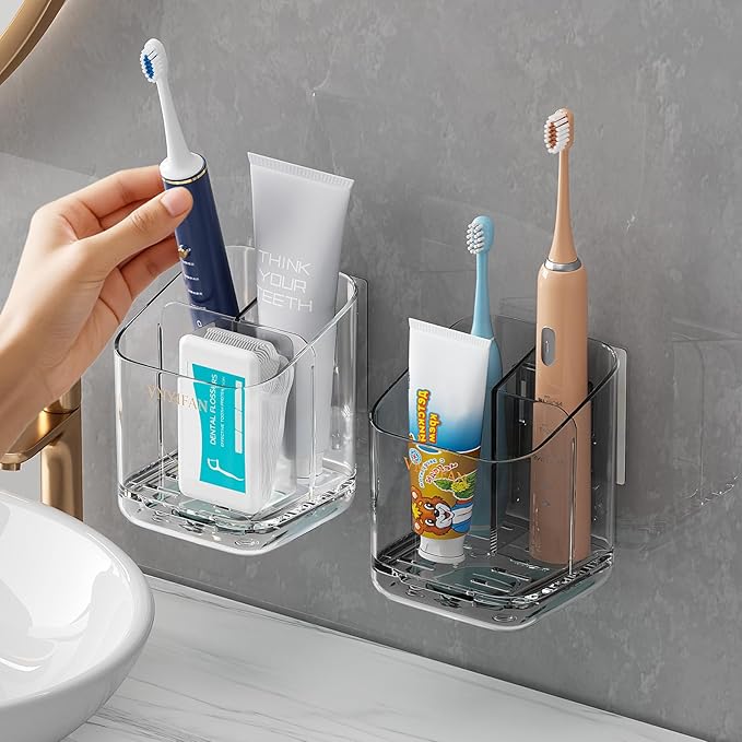 Toothbrush Holders for Bathrooms, 3 Slots Detachable Electric Toothbrush Holder by VNYIFAN