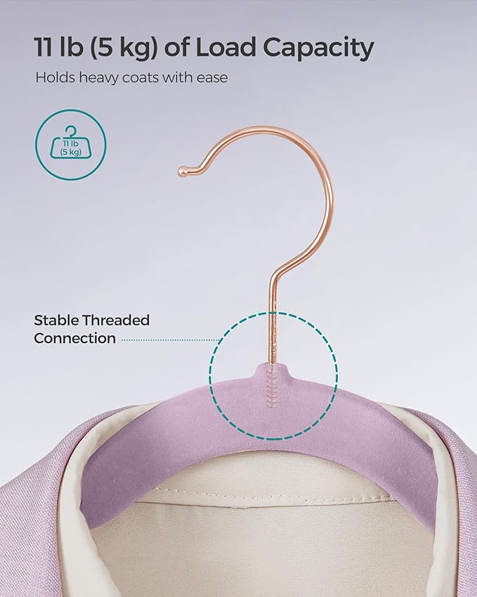 SONGMICS Slim Velvet Hangers, Non-Slip Clothes Hangers - Image 4