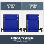 Best Choice Products 30” Wide Folding Zero Gravity Outdoor Recliner Patio Lounge Chair w/Adjustable Canopy Shade, Headrest, Side Accessory Tray - Cobalt Blue - Image 4