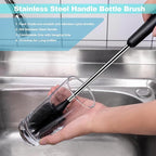 Water Bottle Brush & Straw Cleaner Set, Stainless Steel Long Handle Baby Bottle - Image 2