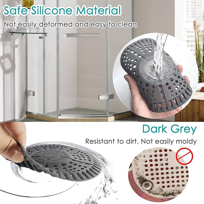 Shower Drain Hair Catcher, 2 Pack 5.5in Shower Hair Catcher Large Premium - Image 3