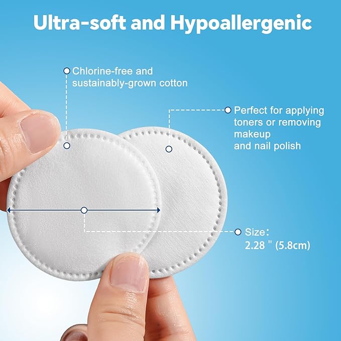 Cotton Rounds for Facial Cleansing and Nail Polish Removal - Image 2