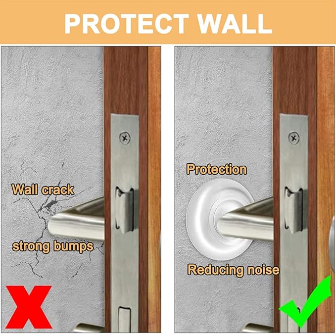 Door Stopper Wall Protector, Adhesive Bumper Protector, Reusable Rubber Door - Image 3
