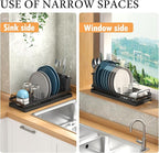 Small Dish Drying Rack, Compact Sink Dish Drainer Plate Organizer - Image 7