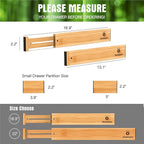 ANTOWIN Bamboo Drawer Dividers Organizers, Drawer Separators Splitter, 13-17 - Image 3