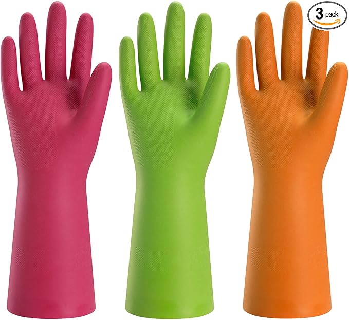 Bamllum 3 Pairs Rubber Cleaning Gloves by Bamllum