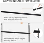 STORAGE MANIAC Hanging Closet Rod, Adjustable Width and Height Closet Hanging - Image 4