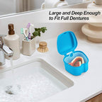 2 Pack Denture Cup Denture Bath Holder Case - Image 3