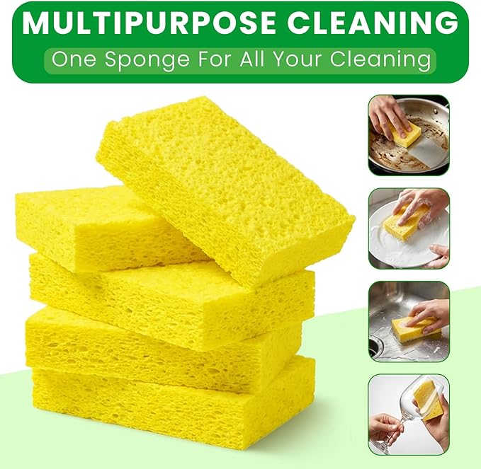 Kitchen Sponges, Non-Scratch Compressed Natural Cellulose Sponges - Image 6