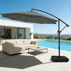 wikiwiki 10ft Patio Umbrella with Base Included, Outdoor Offset Cantilever Umbrella with Sandbag Base for Backyard, Garden and Pool, Easy to Tilt and Crank, Dark Gray - Image 9