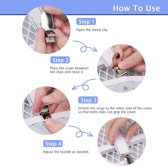 SheeChung Ironing Board Cover Clips, Anti-Slip Straps - Image 5