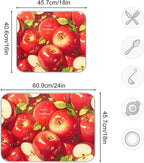 Red Apples Dish Drying Mat for Kitchen Counter Absorbent Microfiber Drying Pad - Image 3