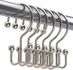 Titanker Shower Curtain Hooks Nickel, Minimalist Simple Double Glide Shower by Titanker