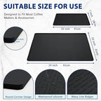 Silicone Coffee Mat 24" x 16", Heat Resistant Non Slip Leak Proof - Image 3