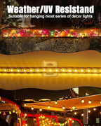 LZC Hooks for Outdoor String Lights Clips: 25 Pack Square Clear Large Heavy - Image 6