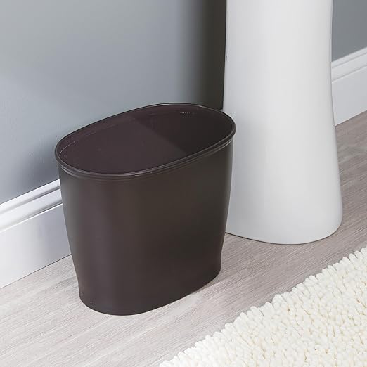 iDesign Slim Plastic Bathroom Trash Can, Small Garbage Bin - Image 7