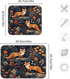 Dish Drying Mat Kitchen Counter Absorbent Two Foxes Coffee Sink Mat Dish - Image 3