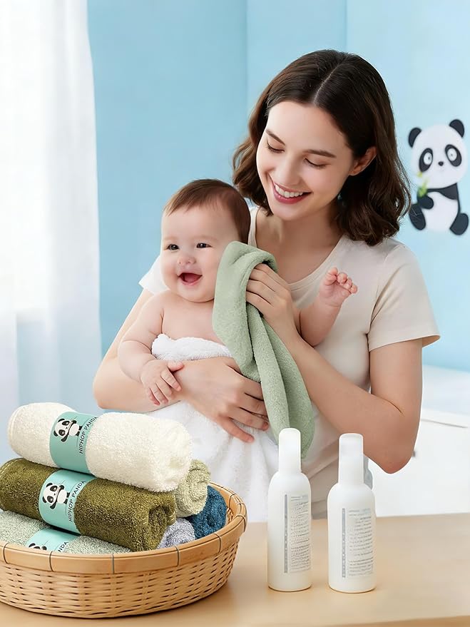 HIPHOP PANDA Baby Washcloths, Rayon Made from Bamboo - Image 3