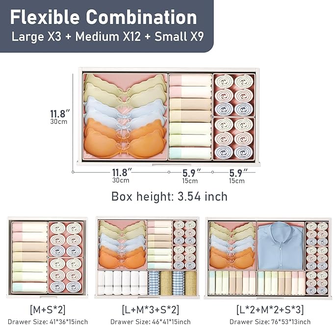 DIMJ Drawer Organizer Clothes Storage - Image 3