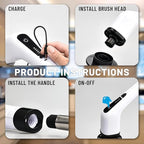 Electric Spin Scrubber- Ditch The Scrubbing! Long Handle Shower Scrubber - Image 4