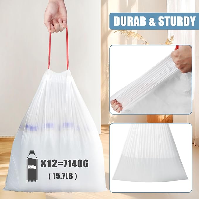 Small Garbage Bags 120 Count, JUKFITA Extra Strong 4 Gallon Trash Bags - Image 4