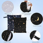 2pcs Travel Waterproof Laundry Bag, Cloth Diaper Wet Dry Bags - Image 2