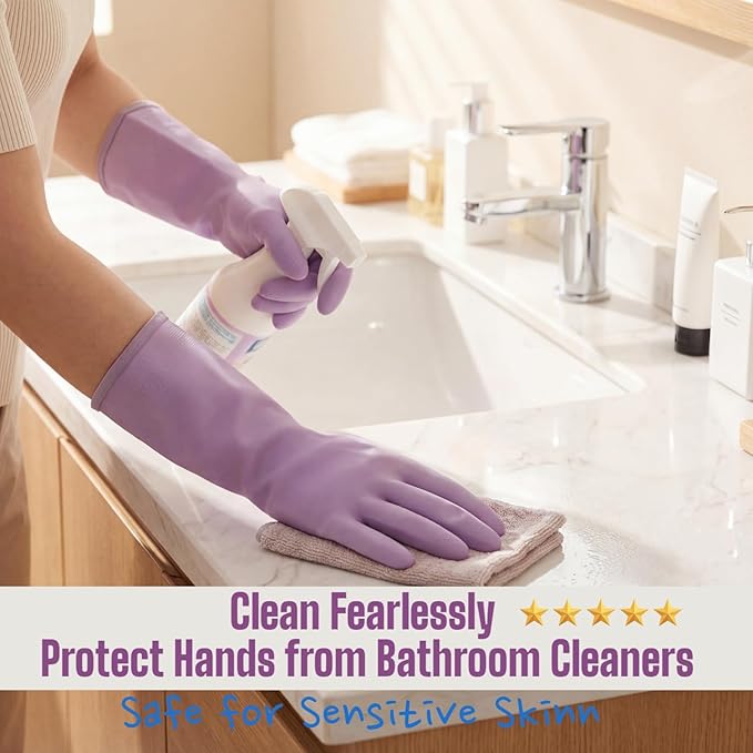 LIICHAAO 2-12 Pairs Gloves for cleaning bathroom, NO ODOR, Stay On Comfort Fit - Image 3
